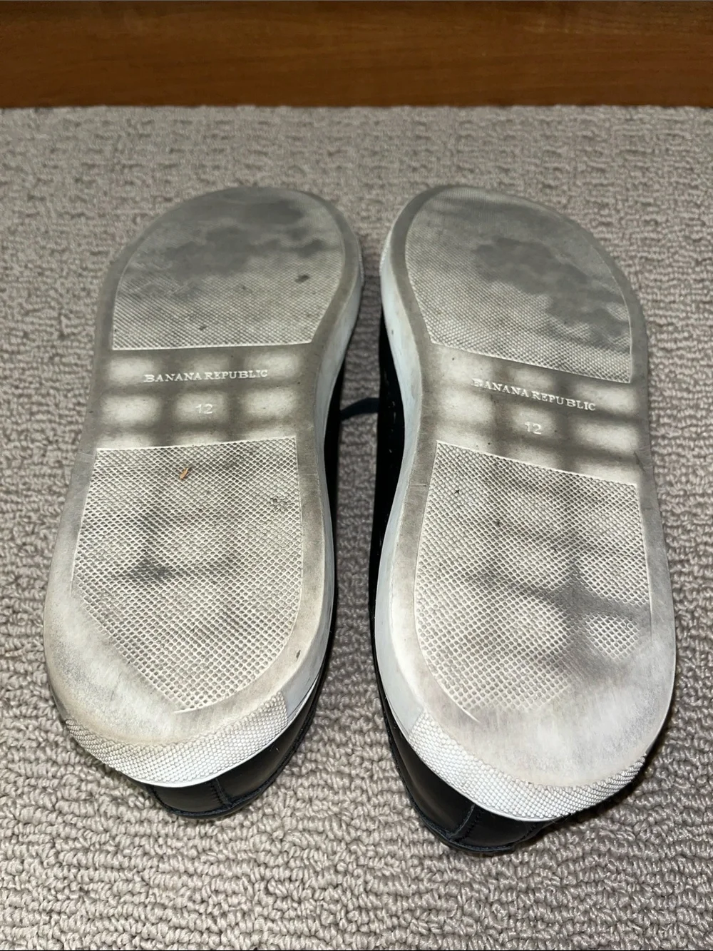 Banana Republic Black Leather Sneakers with White Soles